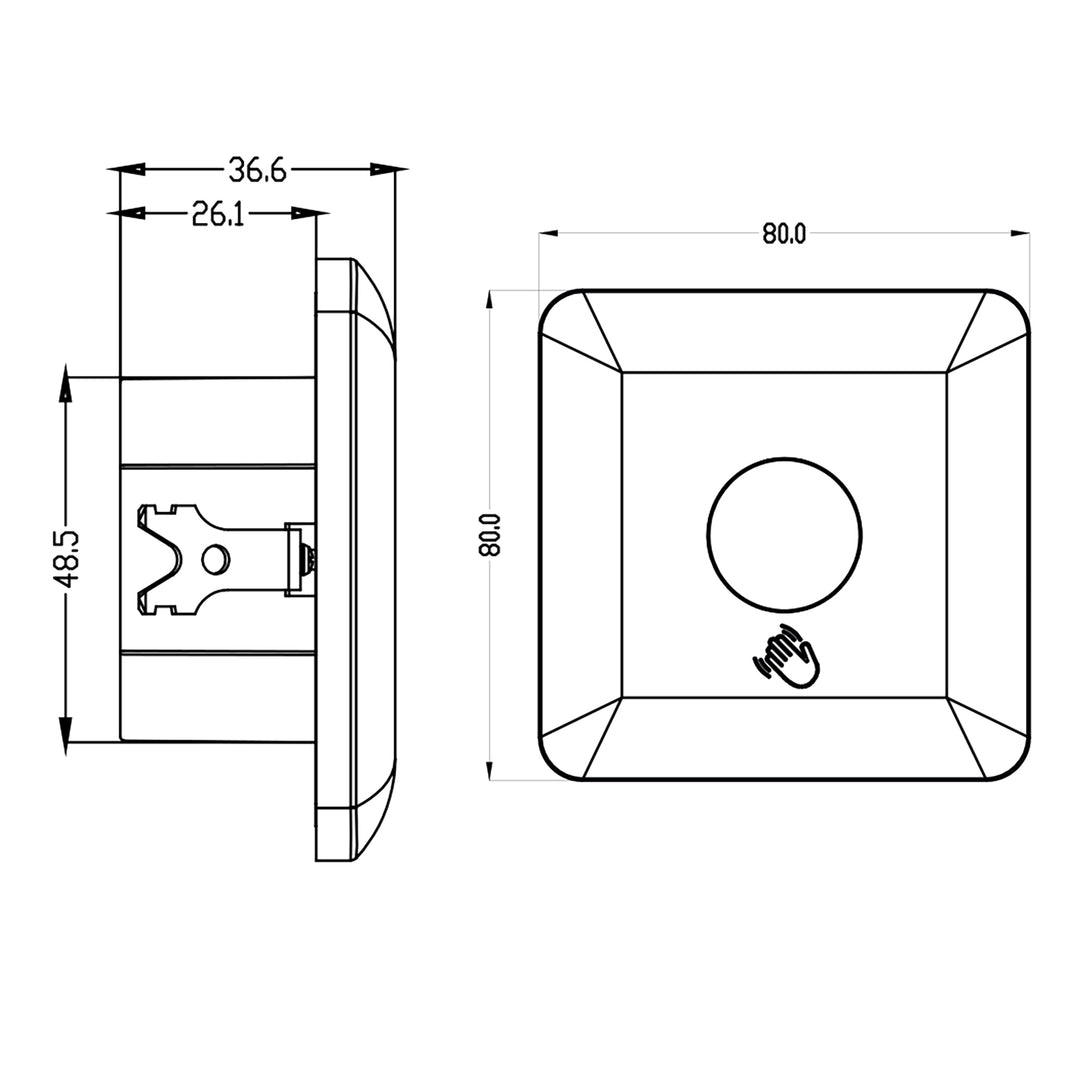 Maclean MCE313 W Sensor PIR de corto alcance, alcance 5-6cm, caja empotrable, carga máx. 1200W