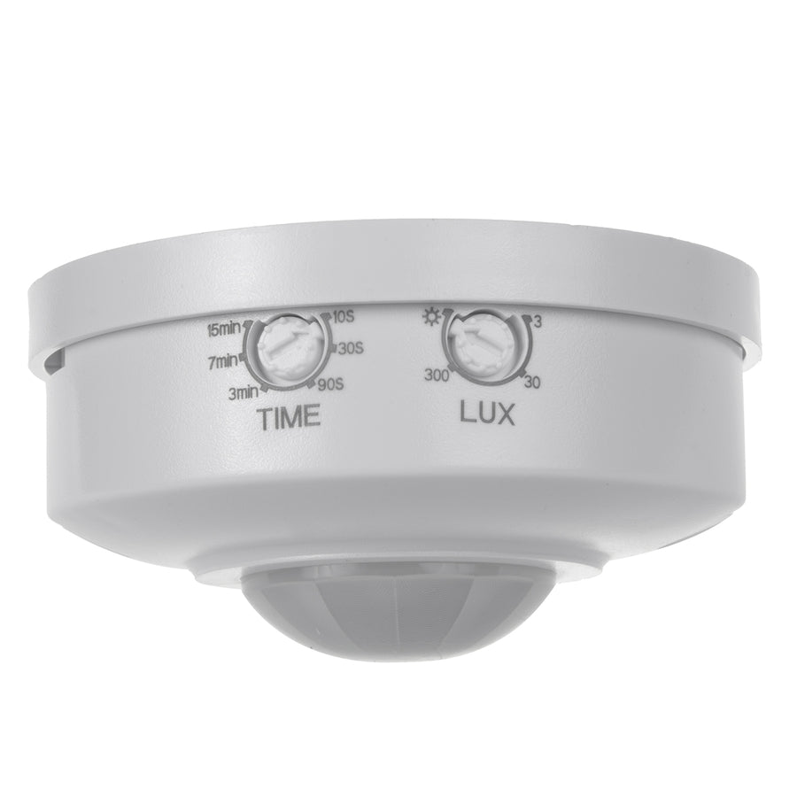 Detetor de movimento PIR Maclean MCE314 W, alcance de 6 m, montado no teto, carga máx. 1200 W, IP20