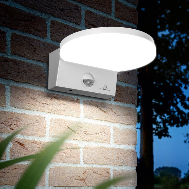 Maclean MCE344 W Luz de sensor de movimento LED, sensor de movimento PIR, branca, 15 W, IP65, 1560 lm, branco neutro (4000 K)