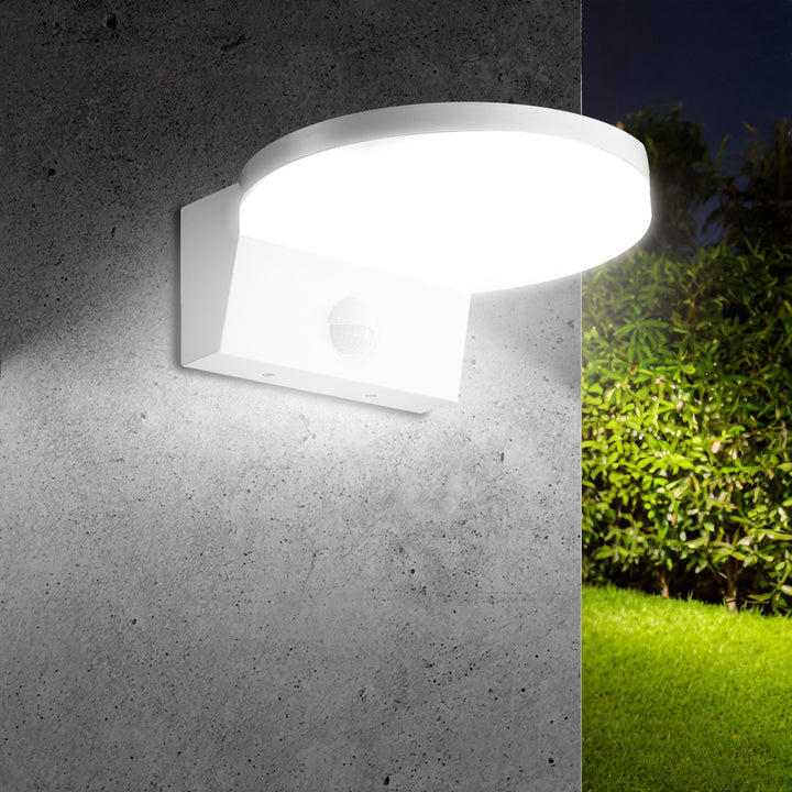 Maclean MCE344 W Luz de sensor de movimento LED, sensor de movimento PIR, branca, 15 W, IP65, 1560 lm, branco neutro (4000 K)