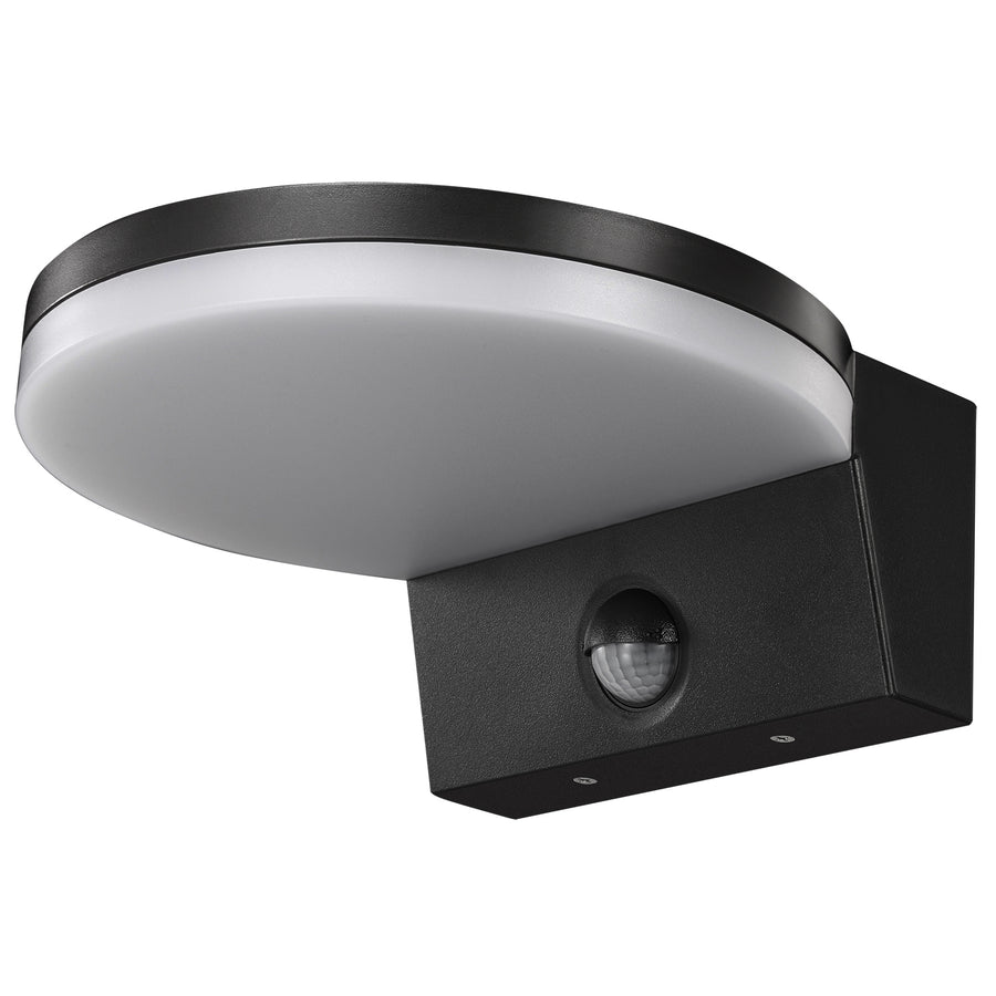 Maclean MCE344 B Luz de sensor de movimento LED, sensor de movimento PIR, preta, 15 W, IP65, 1560 lm, branco neutro (4000 K)