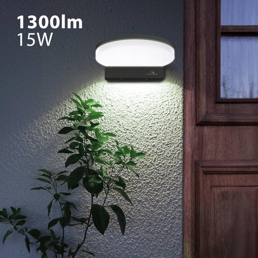 Lâmpada LED Maclean MCE346 B, preta, 15 W, IP65, 1300 lm, branco neutro (4000 K)
