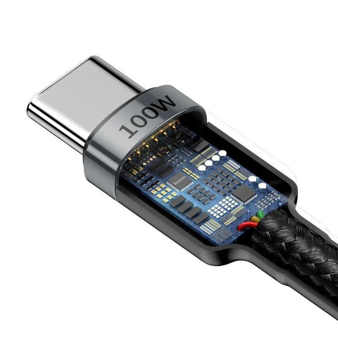 Baseus Cafule CATKLF-ALG1 Cabo de Carregamento Rápido 3.0 5A USB-C PD 2.0 200 cm com Suporte para Carregamento Rápido de 100 W