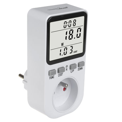 Contador de Energia GreenBlue GB364 E, Wattímetro, Tipo E, 220-240 V CA, 50 Hz, Carga Máxima 16 A, IP20, Bateria Integrada