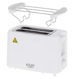 Tostadora Adler, 6 niveles de regulación, rejilla para panecillos, 900W, blanca, AD 3223