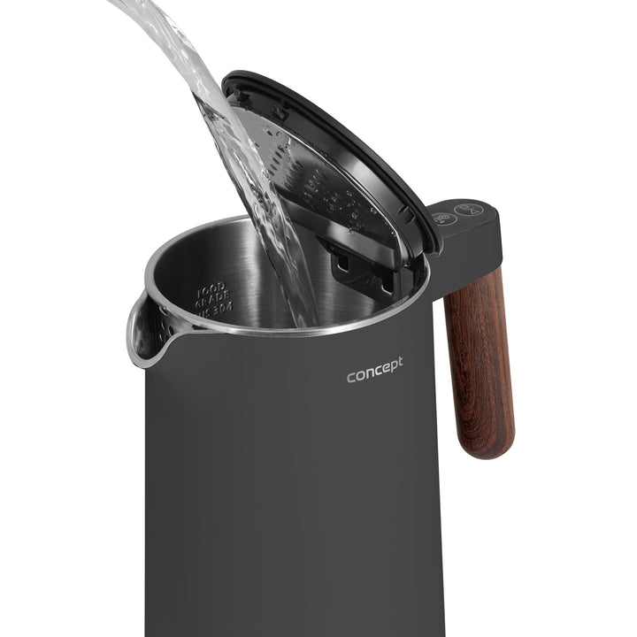 Concept Norwood RK3305 Hervidor de acero inoxidable con control de temperatura para mantener caliente 1,5L 1850-2200W Gris oscuro