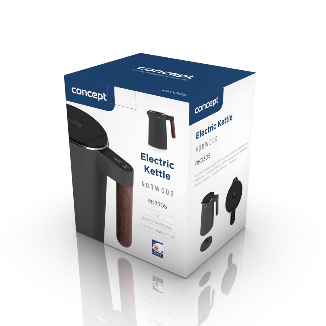 Concept Norwood RK3305 Hervidor de acero inoxidable con control de temperatura para mantener caliente 1,5L 1850-2200W Gris oscuro