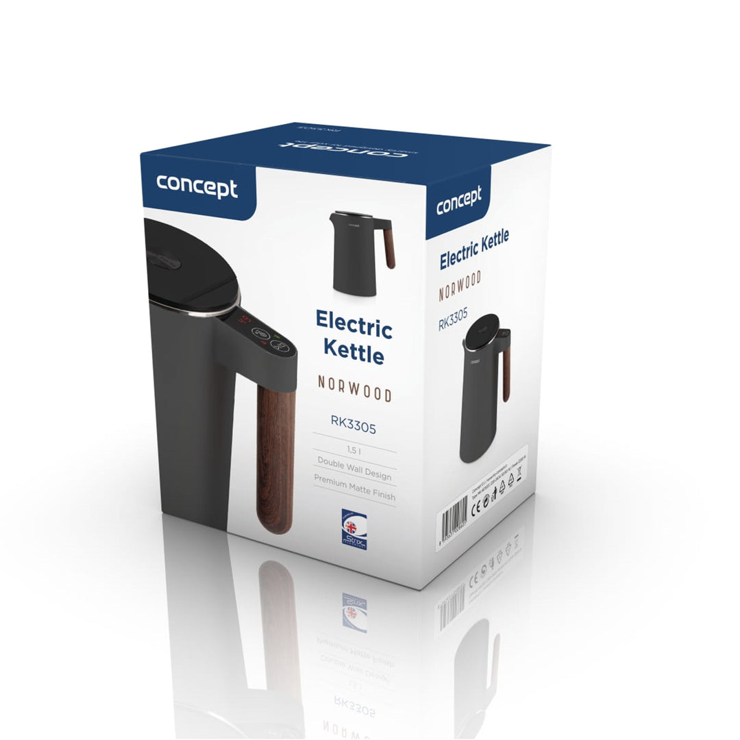 Concept Norwood RK3305 Hervidor de acero inoxidable con control de temperatura para mantener caliente 1,5L 1850-2200W Gris oscuro