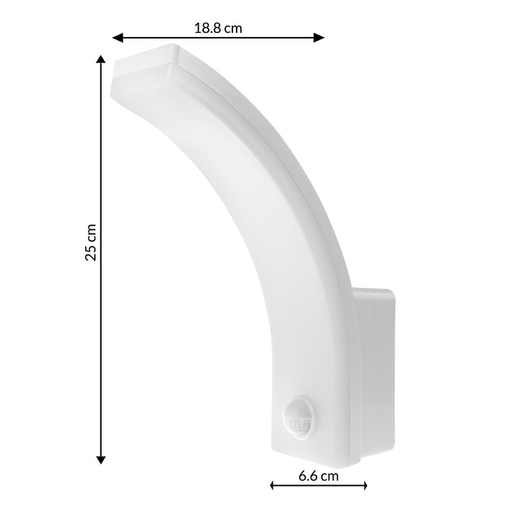 Candeeiro de parede LED Maclean MCE512 W com sensor de movimento e anoitecer, iluminação de parede interior e exterior, lâmpada de 20 W, à prova de água IP65, 2000 lm, branco neutro 4000 K