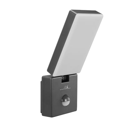 Maclean MCE516 GR Luz LED com sensor de movimento e anoitecer ao amanhecer, candeeiro de parede exterior, 10 W, 800 lm, branco neutro 4000 K, à prova de água IP65