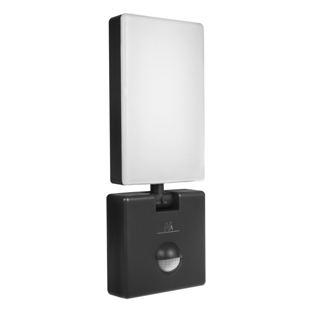 Maclean MCE516 B Luz LED com sensor de movimento e crepúsculo, luminária de parede exterior, 10 W, 800 lm, branco neutro 4000 K, à prova de água IP65
