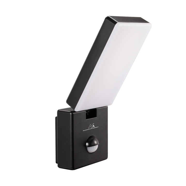 Maclean MCE516 B Luz LED com sensor de movimento e crepúsculo, luminária de parede exterior, 10 W, 800 lm, branco neutro 4000 K, à prova de água IP65