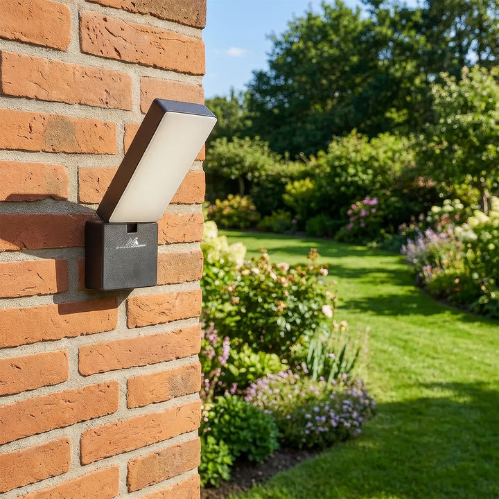 Maclean MCE514 GR Lámpara LED, Iluminación de Pared para Exterior, 10W, 700lm, Blanco Neutro 4000K, IP65 Resistente al Agua