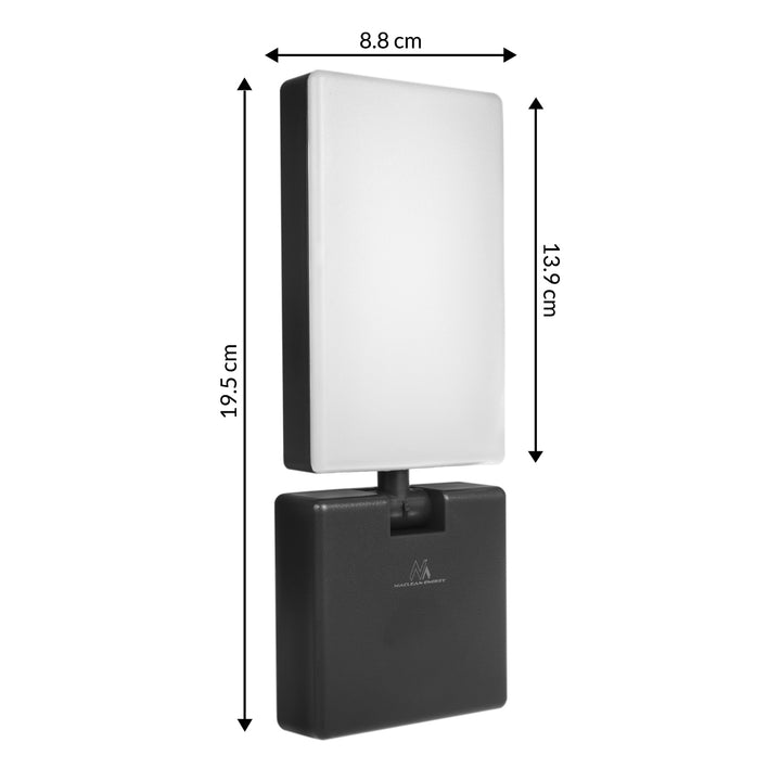 Luminária de parede LED Maclean MCE514 B, iluminação de parede exterior, 10 W, 700 lm, branco neutro 4000 K, à prova de água IP65