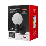 Lâmpada LED Maclean MCE515 GR com detetor de movimento PIR, 15 W, IP65, 1600 lm, 4000 K (cinza)