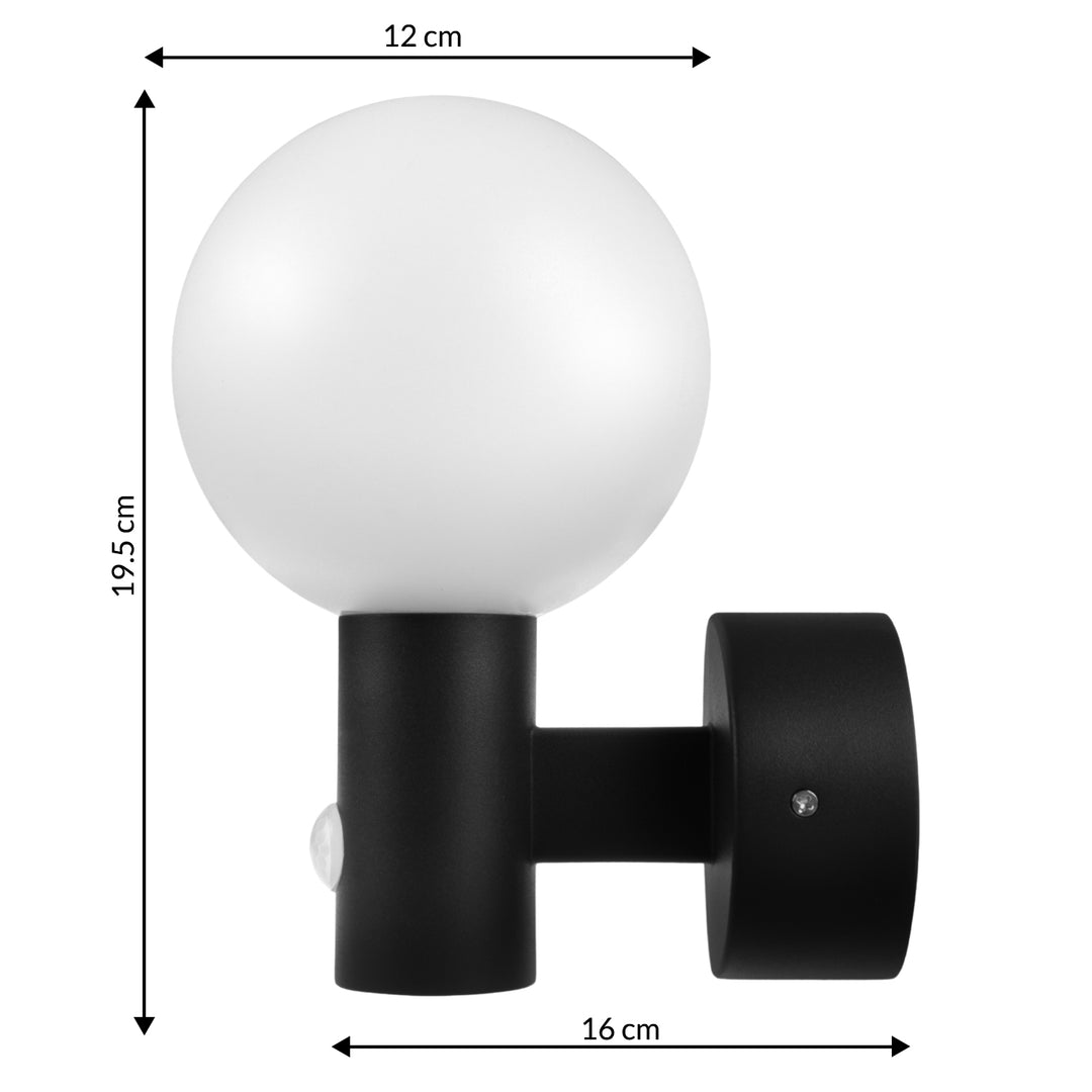 Luminária LED Maclean MCE515 B com Detector de Movimento PIR, 15 W, IP65, 1600 lm, 4000 K (Preto)