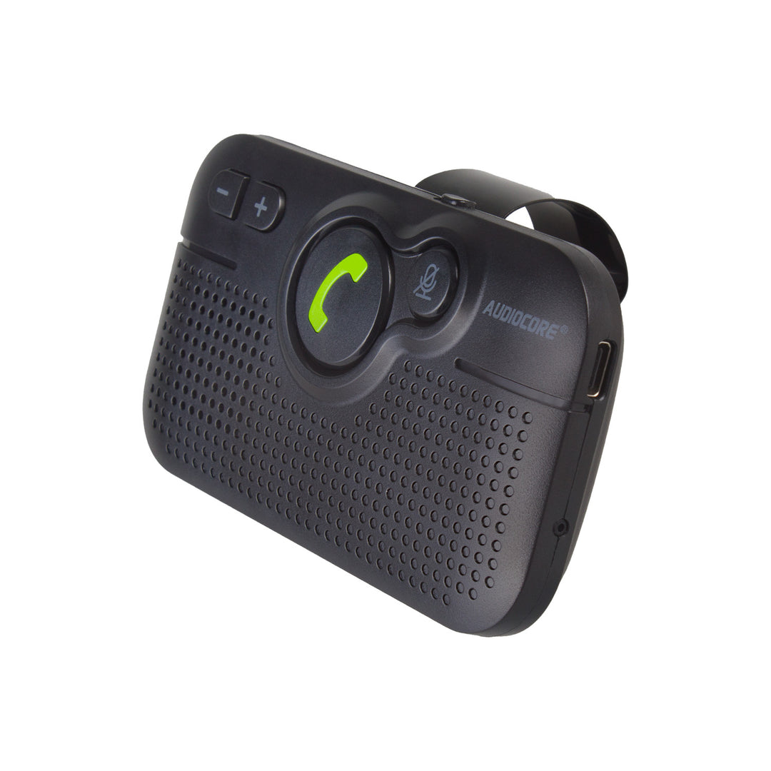 Kit mãos-livres para automóvel Audiocore AC475 | Compatível com Siri e Google Assistant | Bluetooth 5.0 | Ligação automática, orientação por voz, A2DP, reconexão automática, potência de altifalante de 2 W