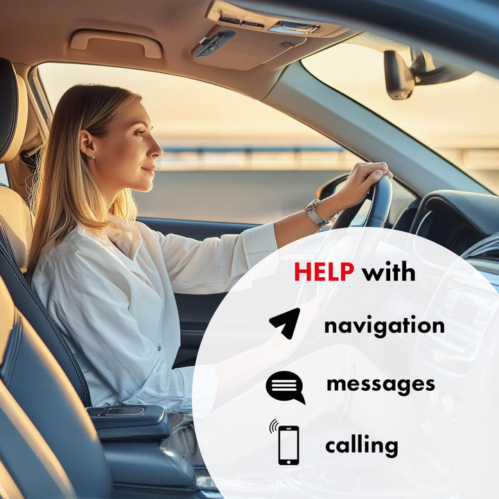 Kit mãos-livres para automóvel Audiocore AC475 | Compatível com Siri e Google Assistant | Bluetooth 5.0 | Ligação automática, orientação por voz, A2DP, reconexão automática, potência de altifalante de 2 W