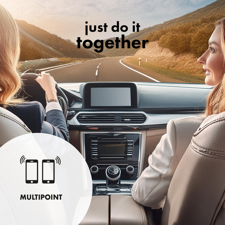 Kit mãos-livres para automóvel Audiocore AC475 | Compatível com Siri e Google Assistant | Bluetooth 5.0 | Ligação automática, orientação por voz, A2DP, reconexão automática, potência de altifalante de 2 W