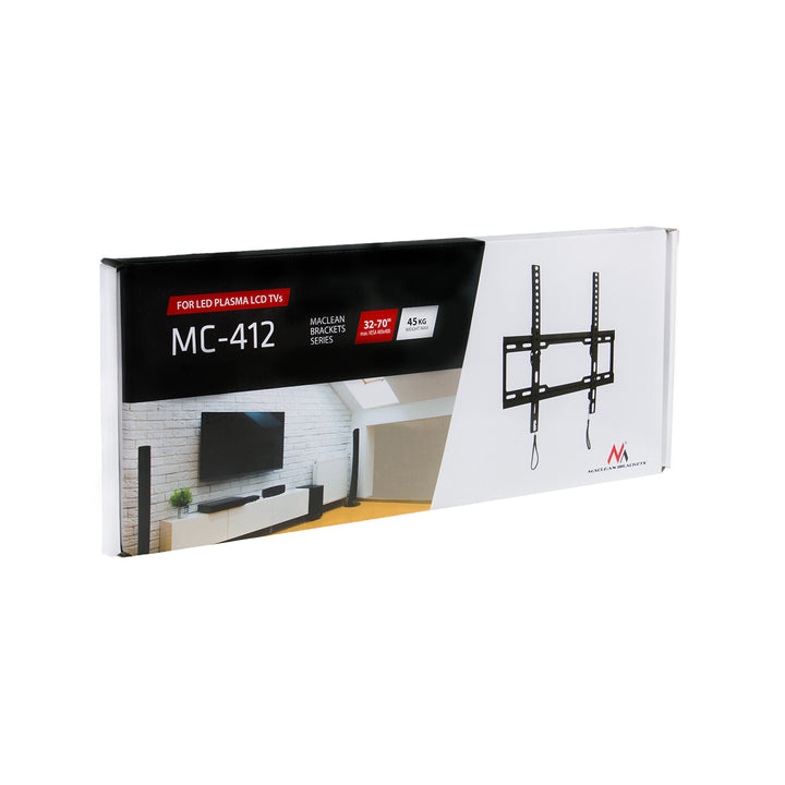 Suporte de parede para TV Maclean MC-412, suporte para TV de 32 a 70 polegadas, VESA máx. 400x400, carga máxima de 45 kg, regulação da inclinação de +0° a -10°