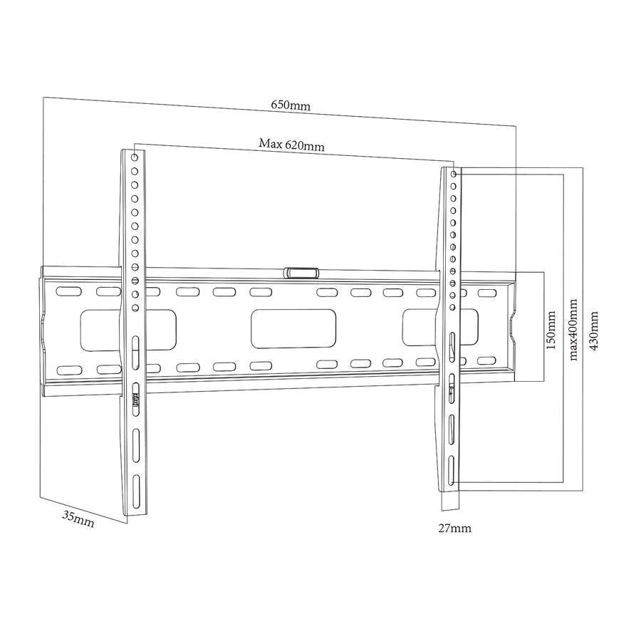 Maclean MC-419 Soporte para TV, Soprte de Pared para Pantallas de 32-100", máx. VESA 600x400, Carga máx. 80kg