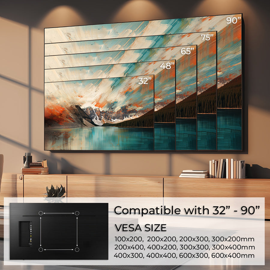 Suporte de parede para TV Maclean MC-421, suporte de parede para TV com ecrãs de 32 a 90 polegadas, VESA máx. 600x400, carga máxima de 80 kg, regulação da inclinação de +15° a -15°