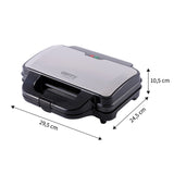 Tostadora de sándwiches Camry, para 2 sándwiches, potencia máxima 1300 W, revestimiento antiadherente, CR 3054