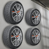 Maclean MC-437 Conjunto de 4 suportes de parede para pneus, rodas, escadas, bicicletas, material em aço, carga máxima de 60 kg/1