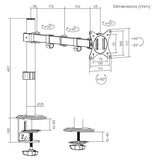 Maclean MC-753N Soporte de escritorio para monitor LCD, 17-32", 9 kg, doble brazo VESA 75x75 y 100x100