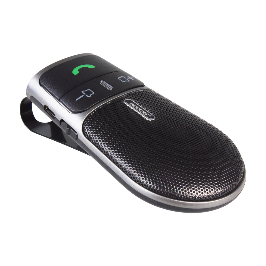 Kit mãos-livres para automóvel Audiocore AC480 | Compatível com Siri e Google Assistant | Bluetooth 5.0 | Ligação automática, orientação por voz, A2DP, reconexão automática, potência de altifalante de 2 W