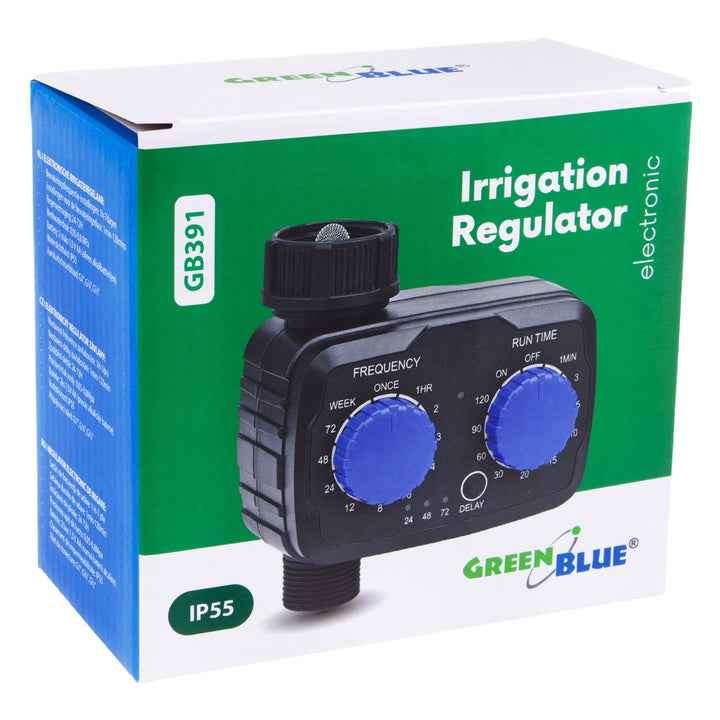 Controlador de Rega Electrónico GreenBlue, Programador, 2x 1,5 V AA, Fonte de Alimentação, GB391