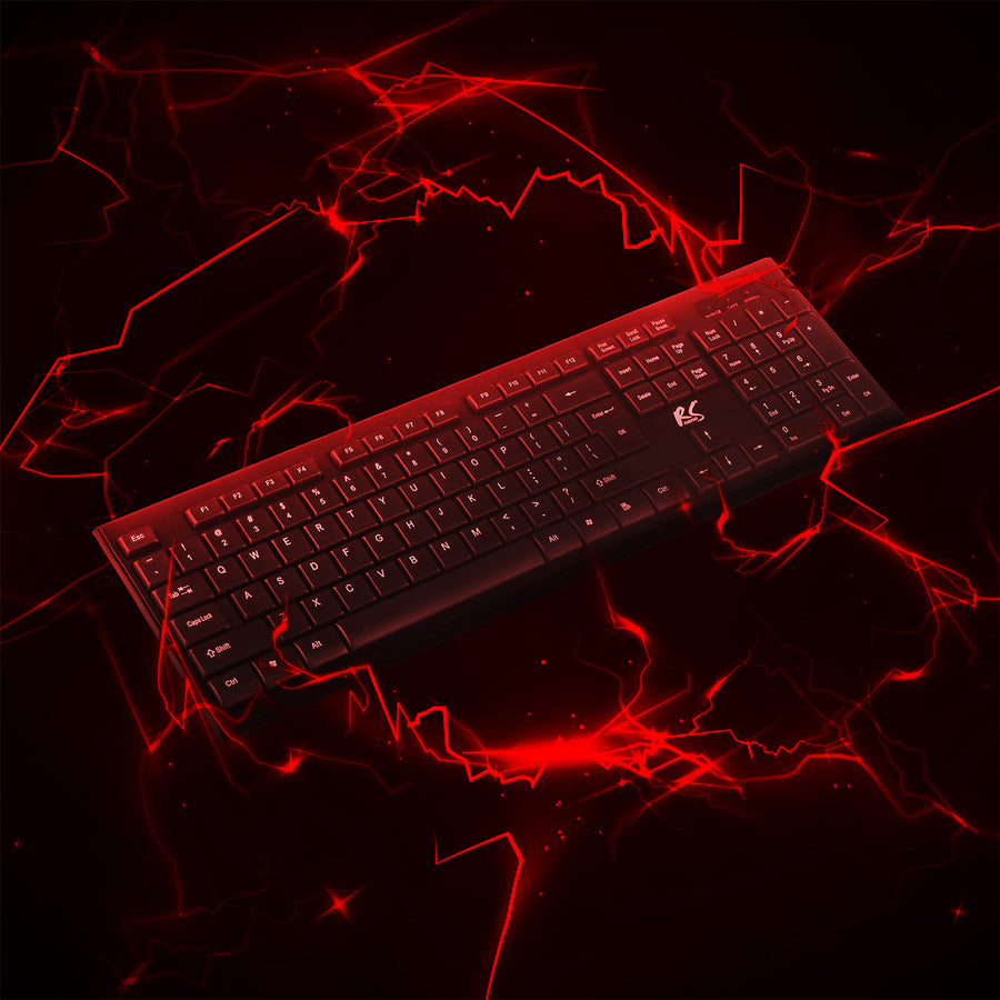 Conjunto de teclado QWERTY + rato sem fios NanoRS | Frequência de funcionamento: 2,4 GHz, Alcance: até 10 m | Resolução do rato: 1200 DPI | Receptor Nano USB | Design fino, alimentado por bateria, preto