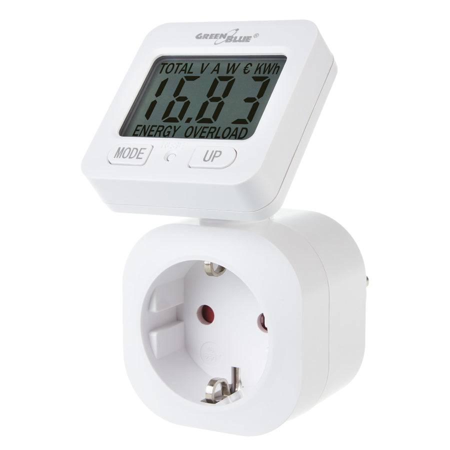 Medidor de Consumo de Energia GreenBlue GB615 F, Wattímetro, 16A, Carga Máxima 3680W, Submemória