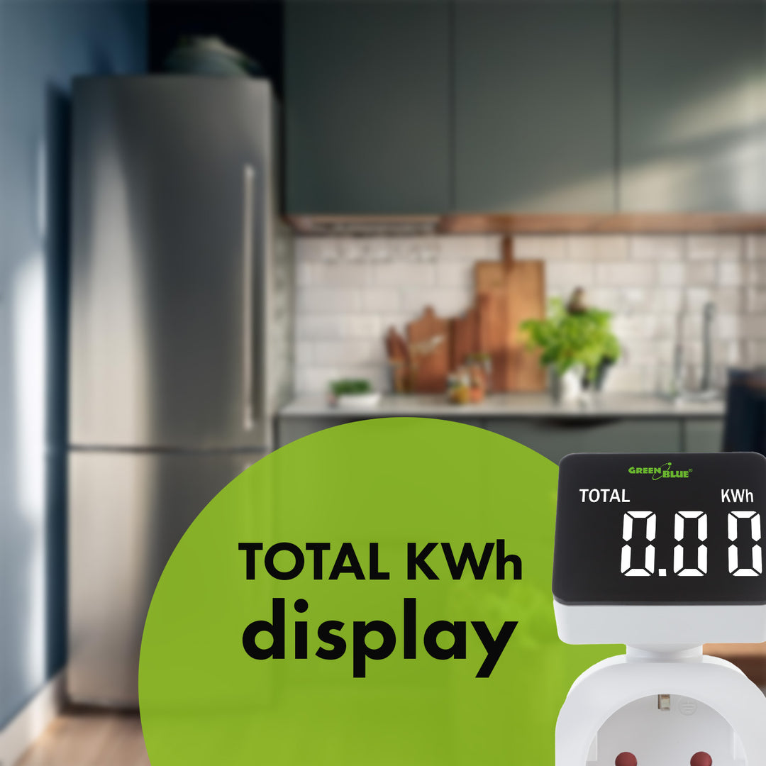 Medidor de Consumo de Energia GreenBlue GB620 F, Wattímetro, 16A, Carga Máxima 3680W, Submemória