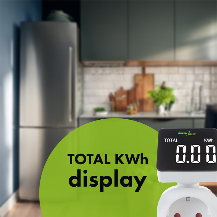 Medidor de Consumo de Energia GreenBlue GB620 F, Wattímetro, 16A, Carga Máxima 3680W, Submemória