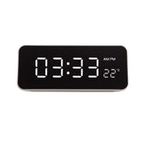 Despertador digital com termómetro, verde e azul GB397, 2 alarmes/função de snooze, função de contagem decrescente, relógio digital com visor de temperatura, alimentação USB através de porta USB, branco