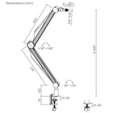 Suporte para microfone NanoRS RS422 com roscas de 3/8" e 5/8" para mesa, carga máxima de 1 kg | Altura regulável até 84,7 cm | Rotação de 360° | Com gestão de cabos | Ideal para estúdio e streaming