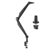 Suporte para microfone NanoRS RS422 com roscas de 3/8" e 5/8" para mesa, carga máxima de 1 kg | Altura regulável até 84,7 cm | Rotação de 360° | Com gestão de cabos | Ideal para estúdio e streaming