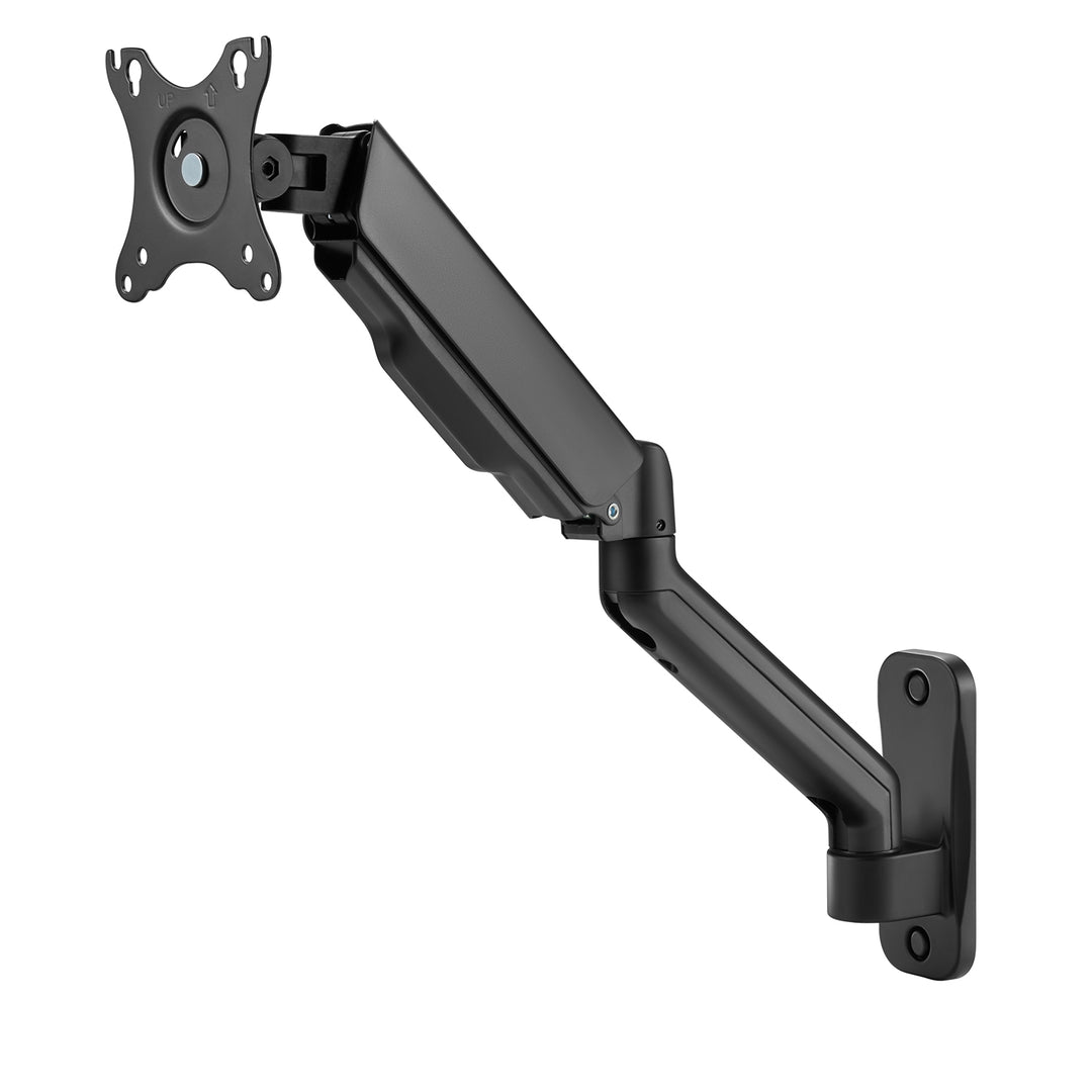 Suporte de parede universal para monitor Maclean MC-332 com dois braços | Ecrãs planos e curvos de 17 a 32 pol. | VESA 75x75 e 100x100 | Giratório, inclinável | Carga máxima de 9 kg