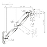 Maclean MC-332 Soporte de Pared Universal para Monitor de Doble Brazo | Pantallas Planas y Curvas de 17-32" | VESA 75x75 y 100x100 | Giratorio, Inclinable | Carga máx. 9 kg