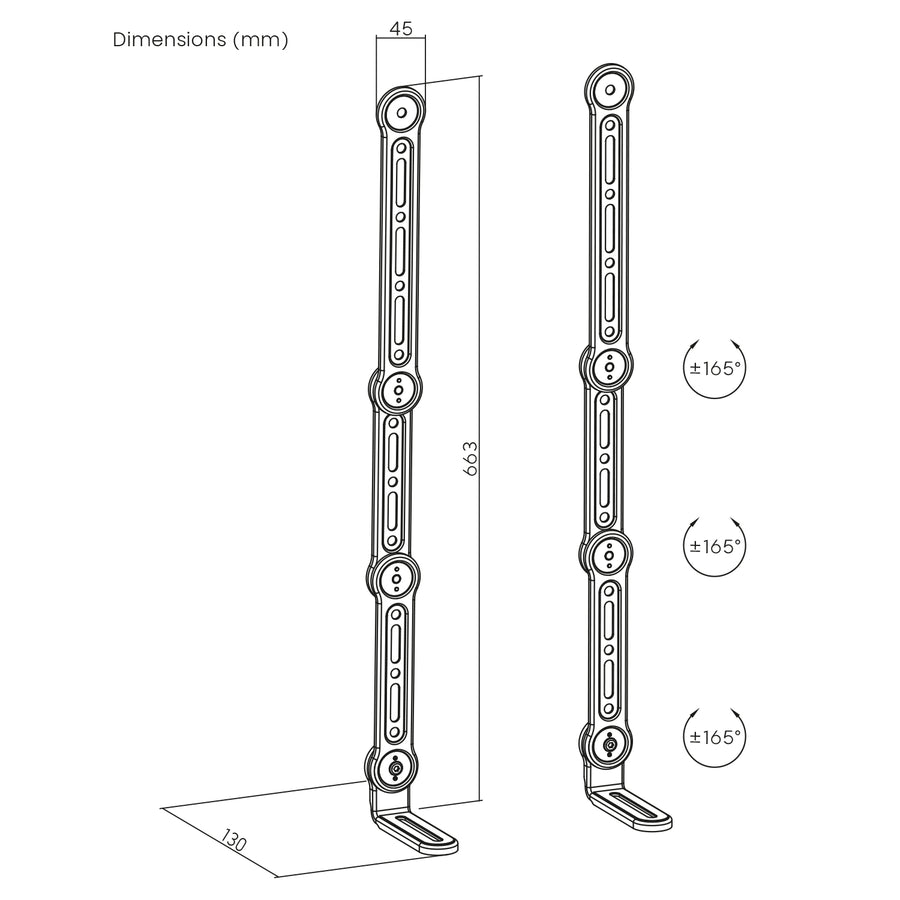 Maclean MC-335 Soporte Universal VESA para Barra de Sonido, Ajustable a Pantallas hasta 90", Carga máx.15 kg