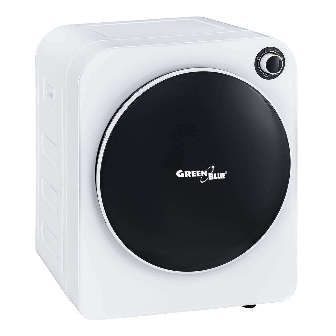 Secador elétrico de carregamento frontal Green Blue GB410, capacidade de 3 kg, 830 W, classe C, 5 programas, dimensões compactas 49,5 x 46 x 59,5 cm para espaços pequenos