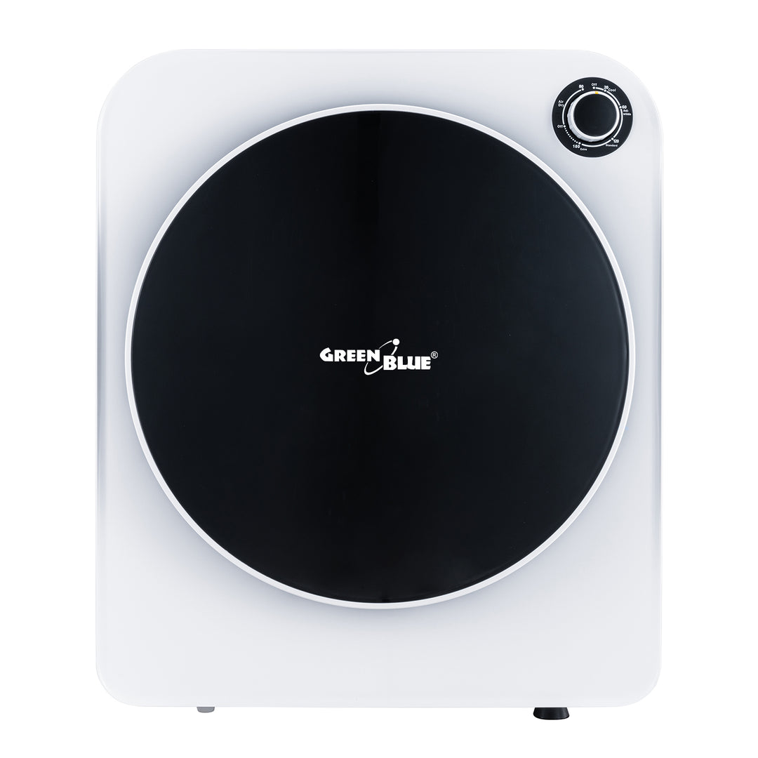 Secador elétrico de carregamento frontal Green Blue GB410, capacidade de 3 kg, 830 W, classe C, 5 programas, dimensões compactas 49,5 x 46 x 59,5 cm para espaços pequenos