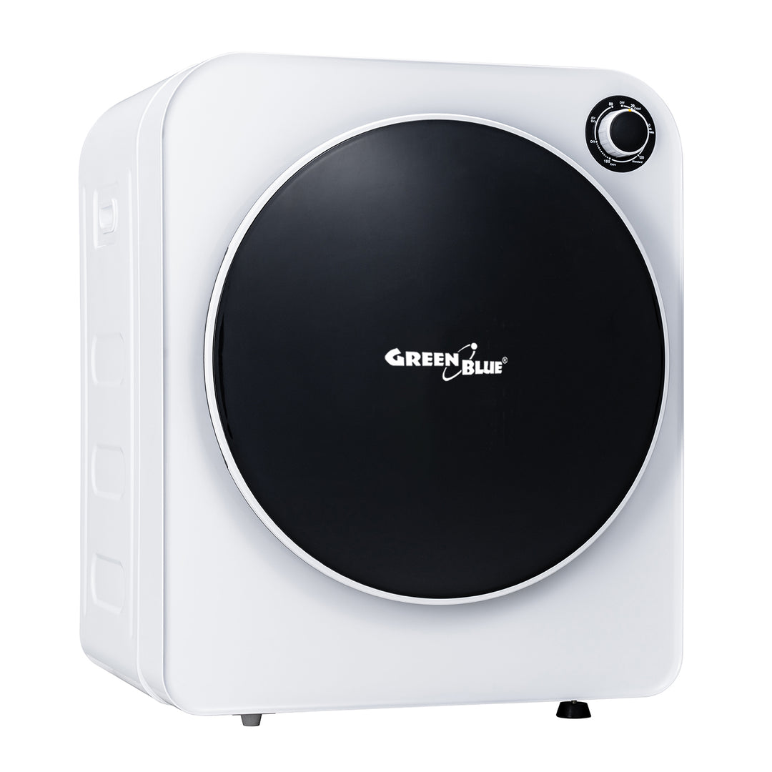 Secador elétrico de carregamento frontal Green Blue GB410, capacidade de 3 kg, 830 W, classe C, 5 programas, dimensões compactas 49,5 x 46 x 59,5 cm para espaços pequenos