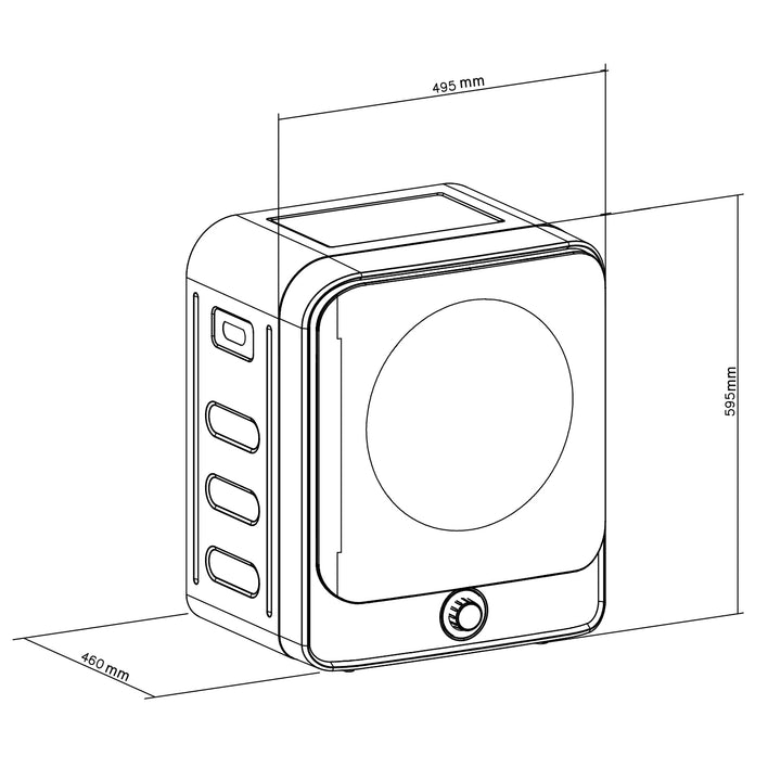 Secador elétrico de carregamento frontal Green Blue GB415, capacidade de 3 kg, classe C, 5 programas, 830 W, dimensões compactas 49,5 x 46 x 59,5 cm para espaços pequenos