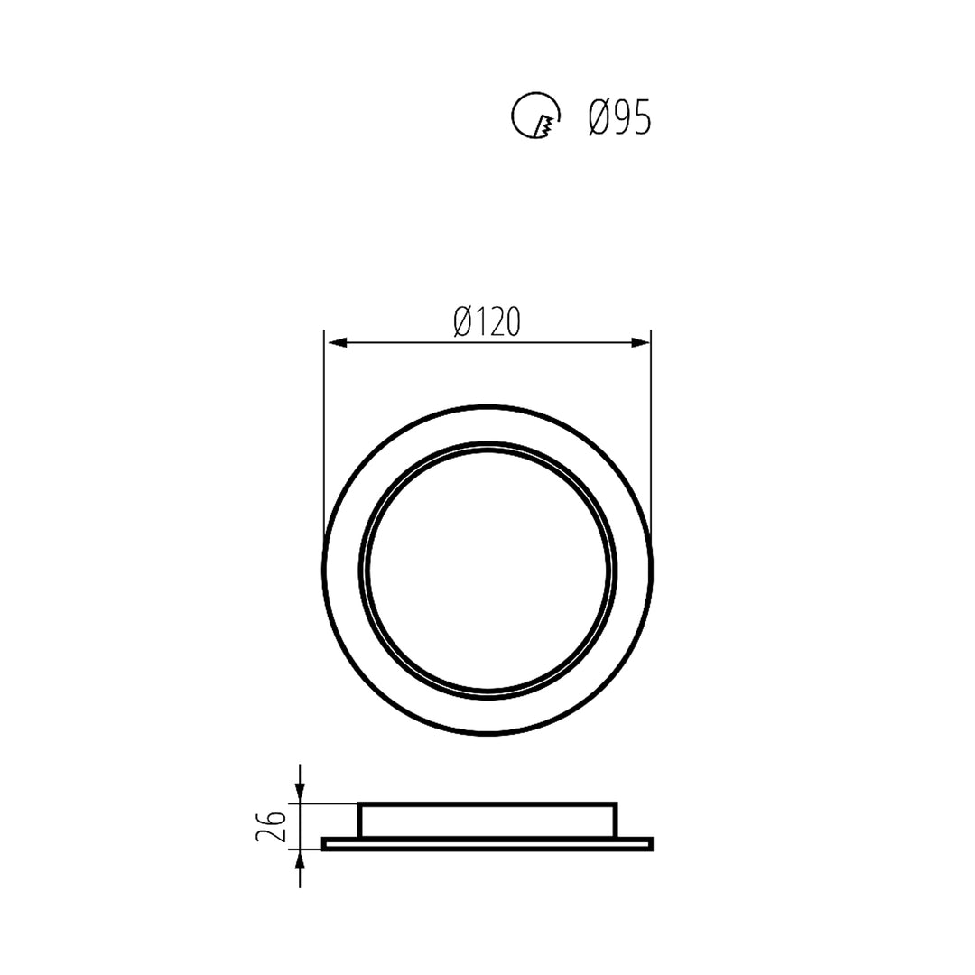 5x Luminária de Teto LED Maclean, SLIM Embutida, 9W, Branco Neutro 4000K, 120*26mm, 900lm, MCE371 R