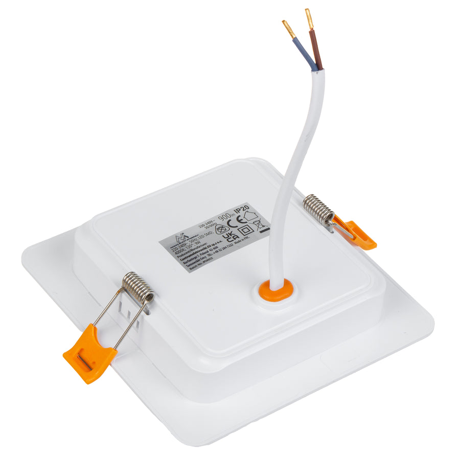 5 painéis de teto LED Maclean, montagem embutida fina, 9 W, branco neutro 4000 K, 120 x 120 x 26 mm, 900 lm, MCE373 S