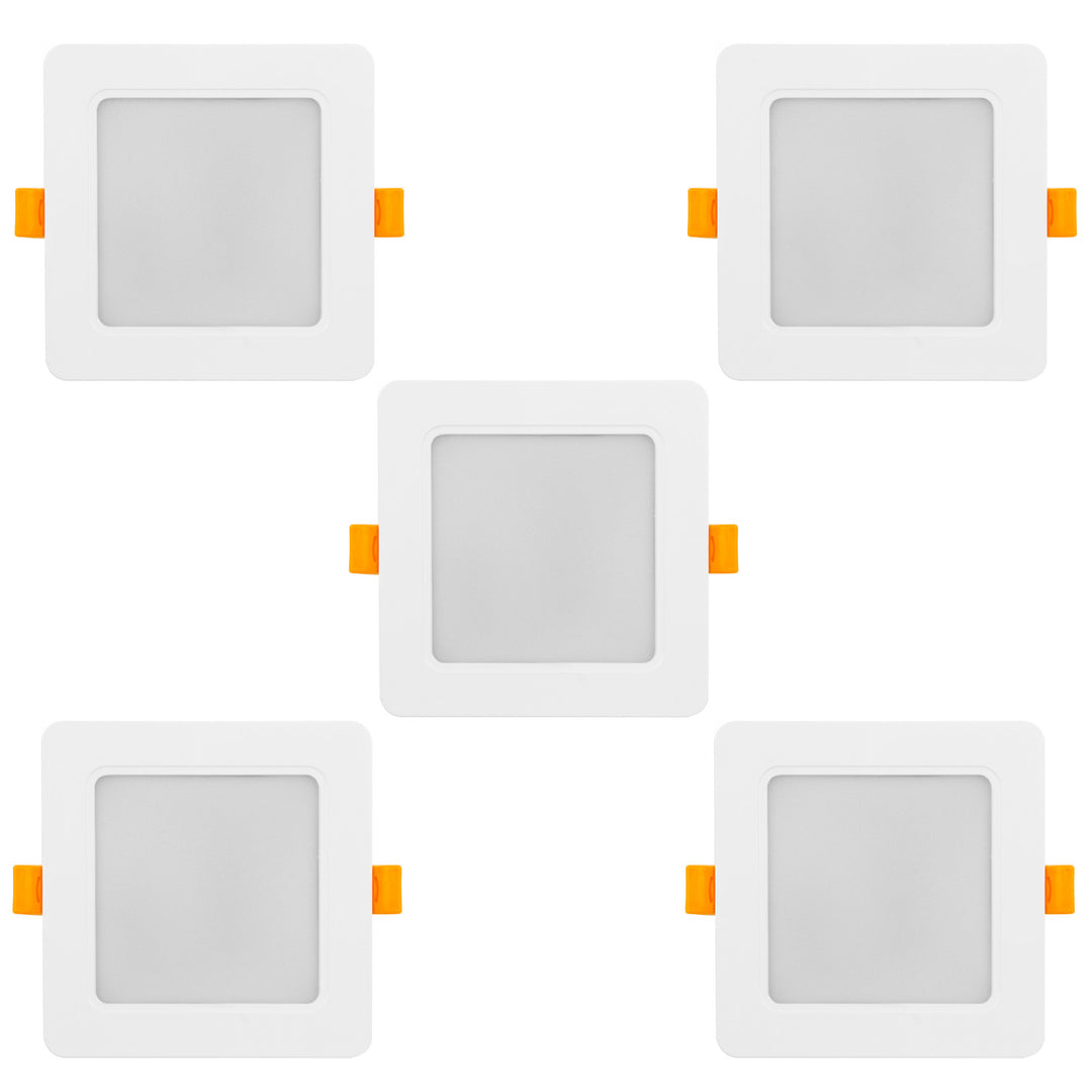 5x Panel de techo Maclean LED, montaje empotrado SLIM, 9W, Blanco neutro 4000K, 120*120*26mm, 900lm, MCE373 S
