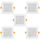5 painéis de teto LED Maclean, montagem embutida fina, 9 W, branco neutro 4000 K, 120 x 120 x 26 mm, 900 lm, MCE373 S
