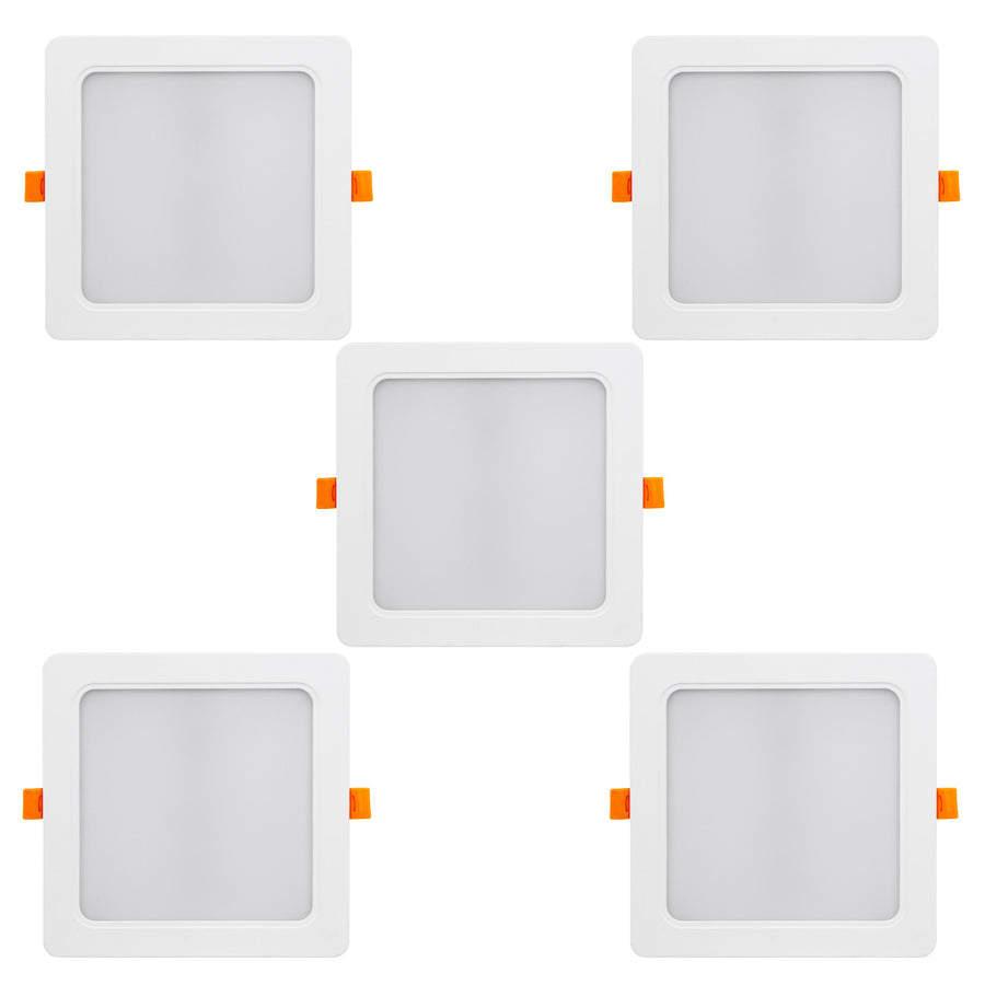 5x Panel de techo Maclean LED, montaje empotrado SLIM, 18W, Blanco Neutro 4000K, 170*170*26mm, 1900lm, MCE374 S